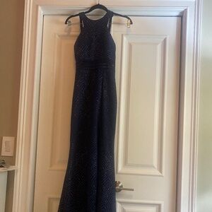 City Studio floor length dress with side slit